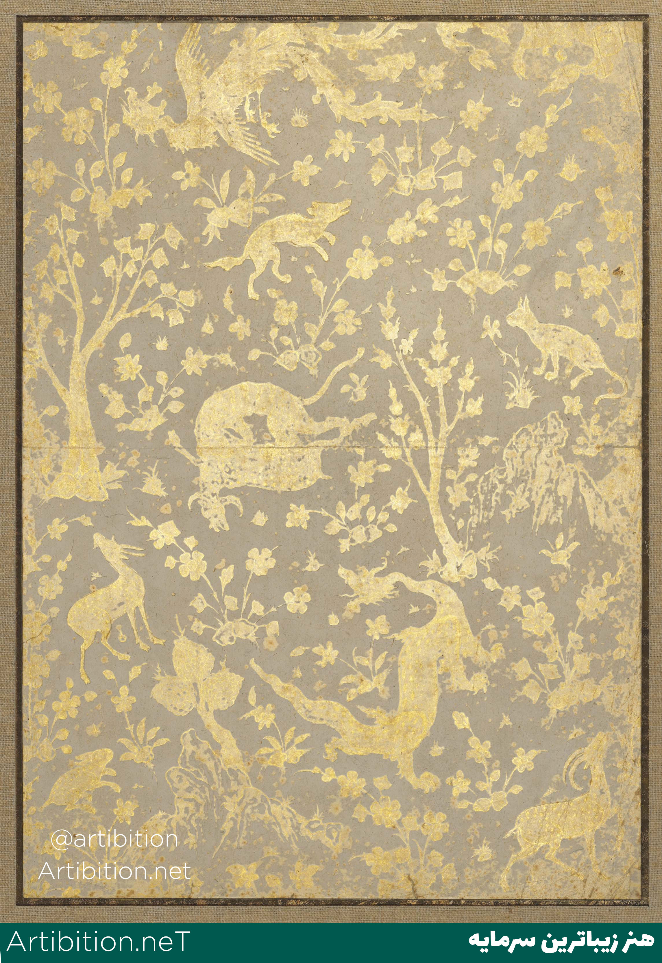  یک ورق تذهیب طلا، ایران دوره صفوی، قرن 17