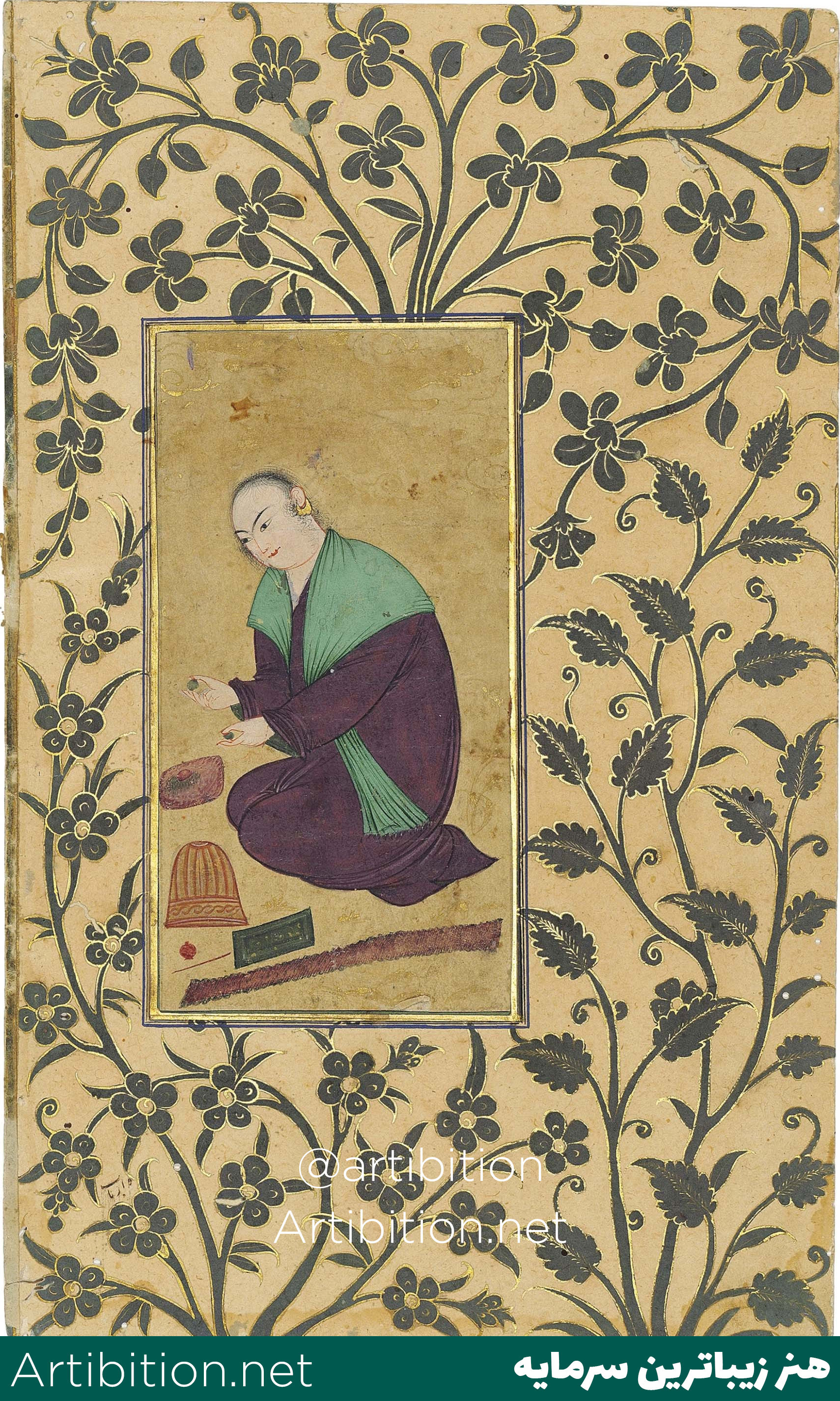 تصویر یک صوفی، سبک معین مصور، ایران دوره صفوی، اویل قرن 17