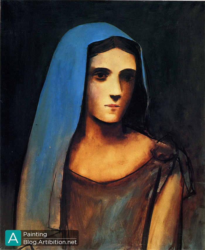 زنی با نقاب آبی اثر پابلو پیکاسو
