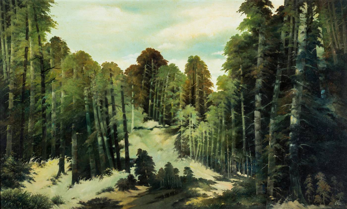نقاشی جنگل اثر استاد جلال شباهنگی 